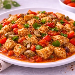 KRD Catering Damak Şefi tarafından hazırlanan tavuk sote, sebzeler ve özel sos ile servis